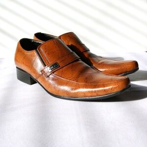 Vero Cuoio NIKE Collection Brown Leather Dress Shoes Loafers Slip On Mens Sz 40